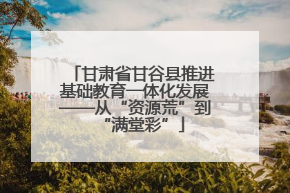 甘肃省甘谷县推进基础教育一体化发展——从“资源荒”到“满堂彩”